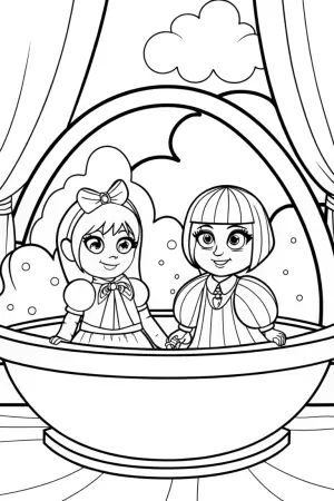 Rainbow time machine adventure coloring pages