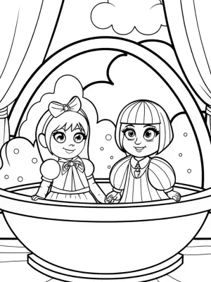 Rainbow time machine adventure coloring pages