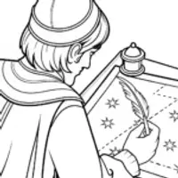 Cartographer sketching stars