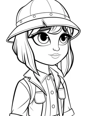 Gabby the time-traveling cat explorer coloring pages