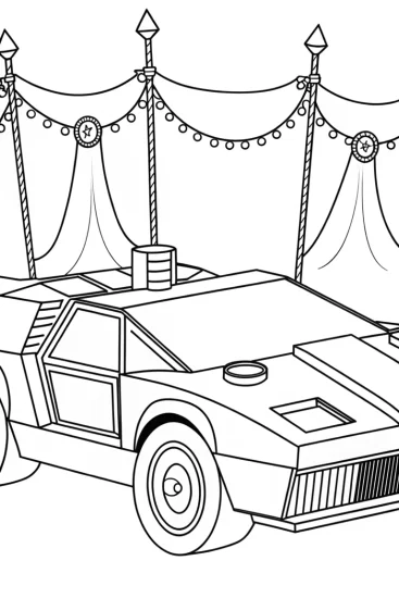 A coloring page of Lamborghini circus chariot