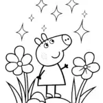 Peppa Pig in a cosmic garden