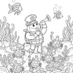 Bowser conducting an underwater orchestra