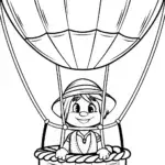 Turkey Tom in a hot air balloon