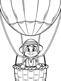 Turkey Tom in a hot air balloon