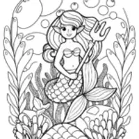 Little Mermaid gardening in a bubble