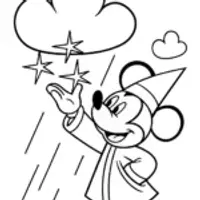 Mickey Mouse weather wizard scene