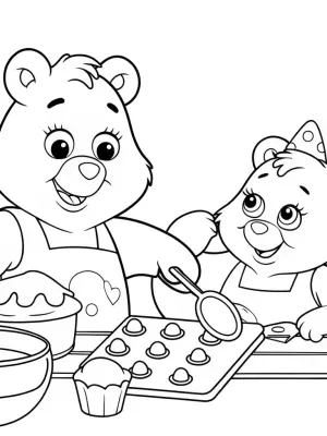 Care Bears baking adventure coloring pages