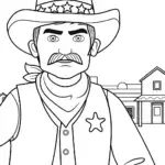 Bowser as sheriff in the Wild West