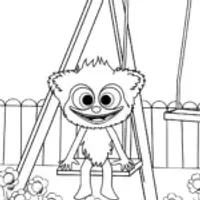 Huggy Wuggy in a poppy playground