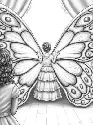 Mirabel creating butterfly wings coloring pages
