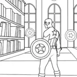 Captain America in the enchanted library