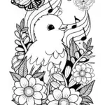 Chick conducting a garden symphony