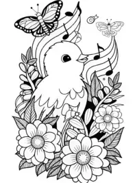 Chick conducting a garden symphony