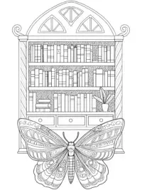 Pip the butterfly in a library