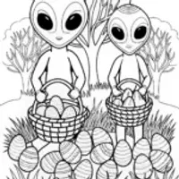 Aliens on an Easter egg hunt