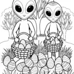 Aliens on an Easter egg hunt