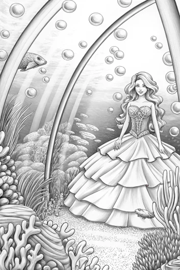 Barbie underwater fashion show Coloring Page - Free & Printable Barbie underwater fashion show Coloring Page - Free & Printable