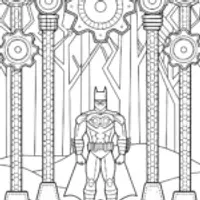 Batman in the mechanical forest