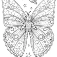 Butterfly astronaut in space