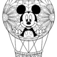 Mickey Mouse floating in a bubble