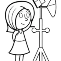 Gabby at her weather station