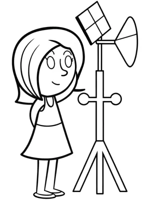 Gabby at her weather station coloring pages