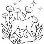 Black Panther in a magical garden