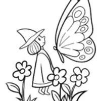 Butterfly alchemist in a garden