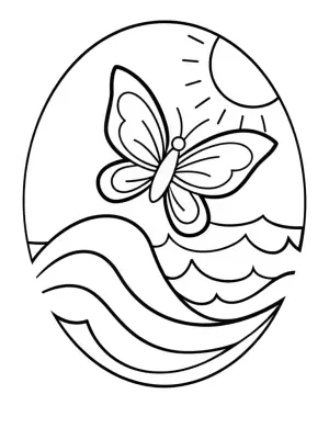 Butterfly navigating the ocean coloring pages