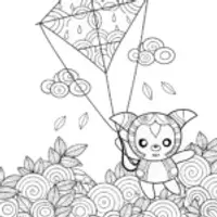 Kuromi flying a kite