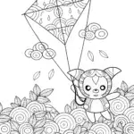 Kuromi flying a kite