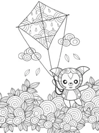 Kuromi flying a kite