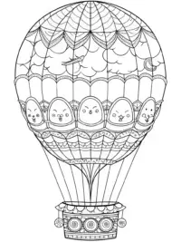 Squishmallows in a hot air balloon