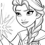 Elsa sculpting ice in the sky