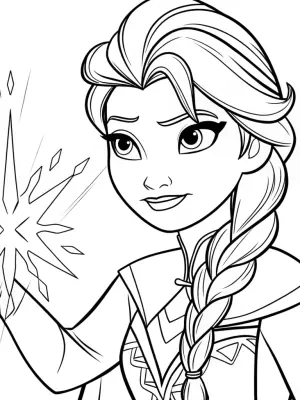 Elsa sculpting ice in the sky coloring pages