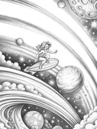 Rainbow High surfing in space