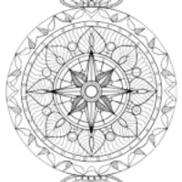 Whimsical time travelers mandala