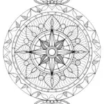 Whimsical time travelers mandala