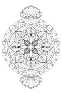 Whimsical time travelers mandala