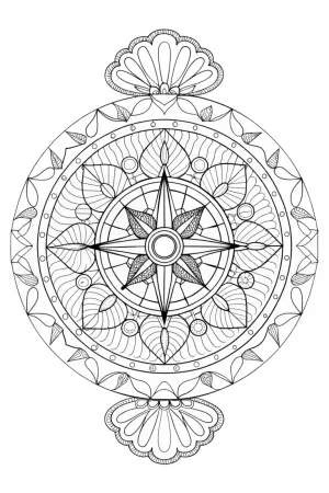 Whimsical time travelers mandala coloring pages