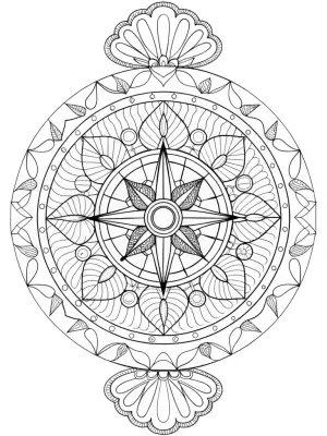 Whimsical time travelers mandala coloring pages