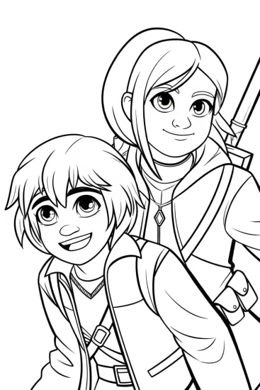 A coloring page of League of Legends champions time travel