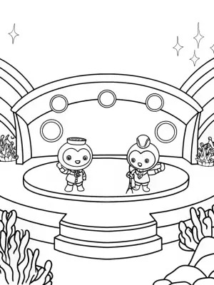 Octonauts underwater concert scene coloring pages