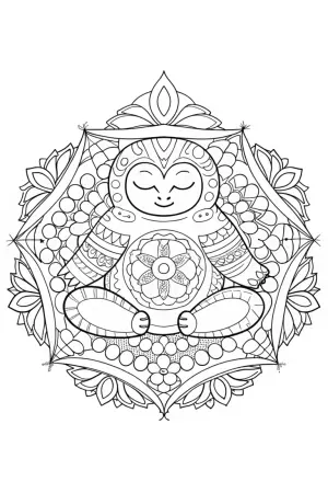 Snorlax practicing yoga coloring pages