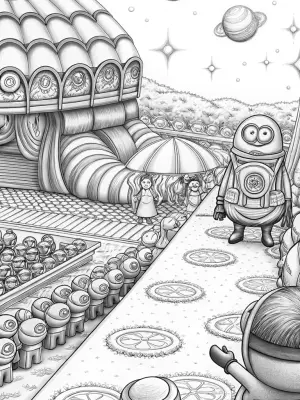 Minion at the Galactic Food Festival coloring pages