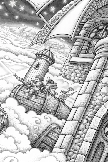 A coloring page of Charizard time-traveling adventure