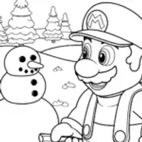 Mario sculpting snow creatures