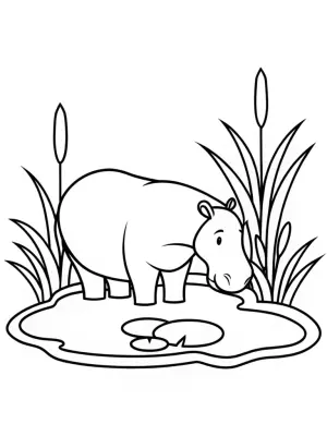 Banban gazing into a pond coloring pages