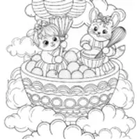 Baby animals baking on clouds
